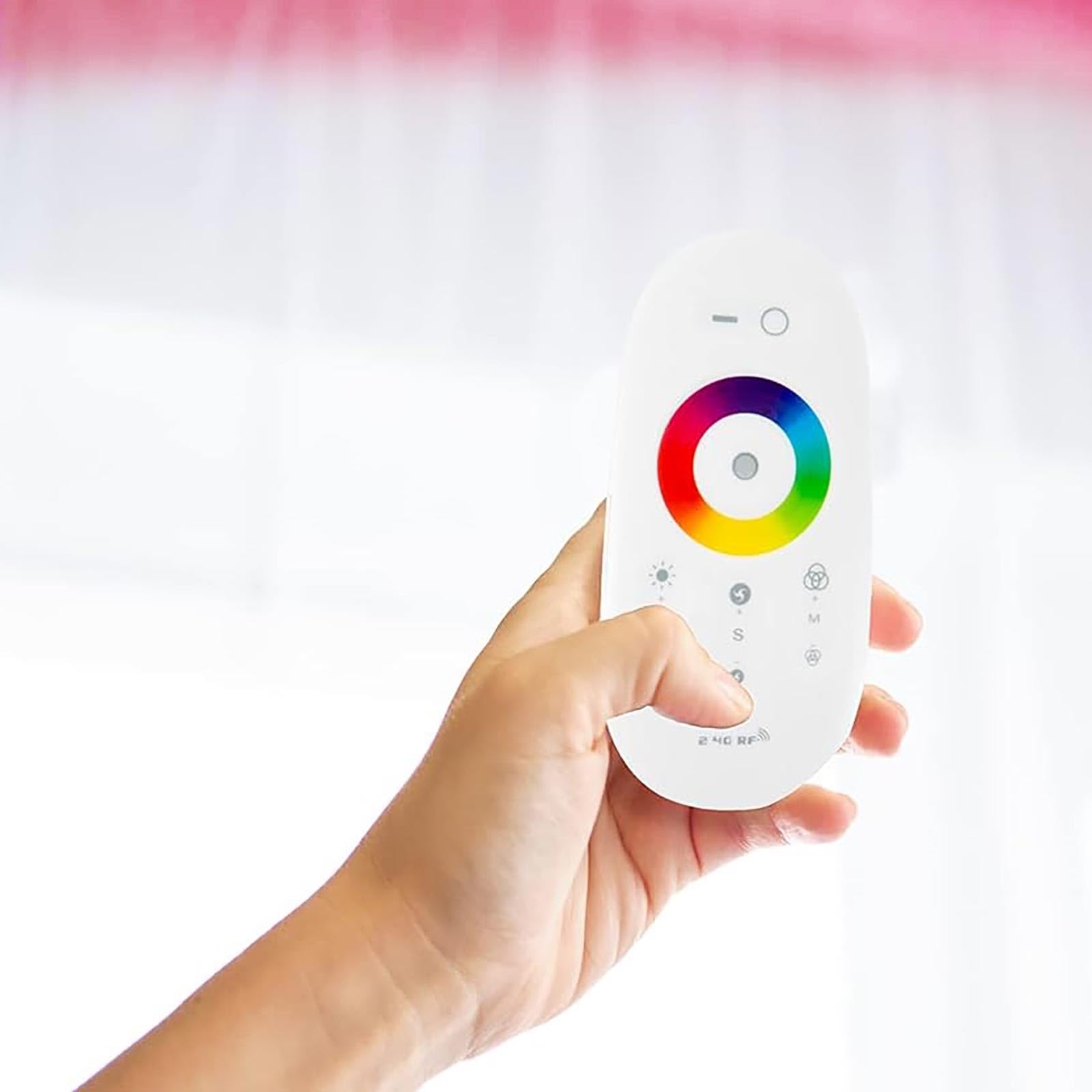 Planetitaly Controller RGB 2.4Ghz Con Telecomando Touch – 18A 12/24V Per Strisce LED E Faretti – Dimmer E Memoria