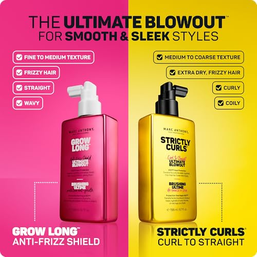 Image of Marc Anthony Anti-Frizz Shield Ultimate Blowout Spray - 6.7 Oz (Pack of 1) | Grow Long - Smooth, Shiny Hair in High Humidity - Heat Protectant
