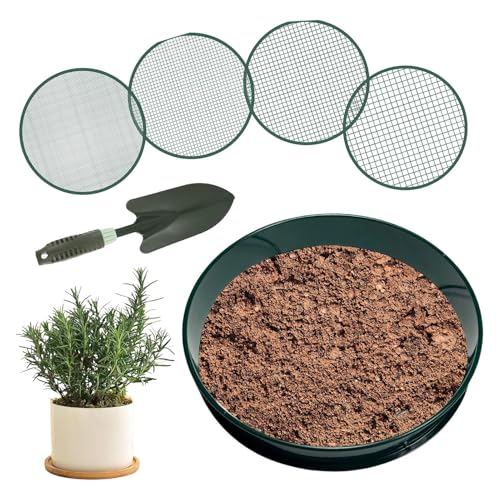 WJnflQN Pantalla de malla, filtro de suelo para jardinería, colador de suelo de malla fina ligera, herramientas de jardín de jugo multipuré para compostar, cribado