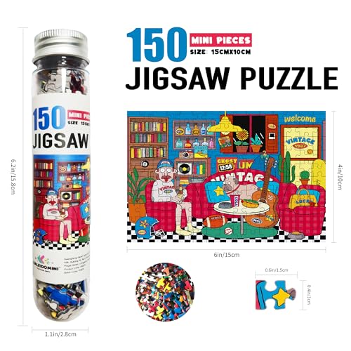 KALEIDOMINI-150 piezas Mini Rompecabezas para adultos - Serie Ilustración 2 Puzzle, 6 x 4 pulgadas, 3 paquetes, mini rompecabezas desafiantes pequeños miniatura 5