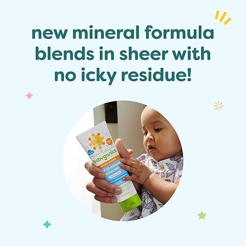 Miniatura 3 de Babyganics Loción de protección solar mineral SPF 50, mezcla transparente, protección UVA UVB, sin octinoxato y oxibenzona, resistente al agua, sin