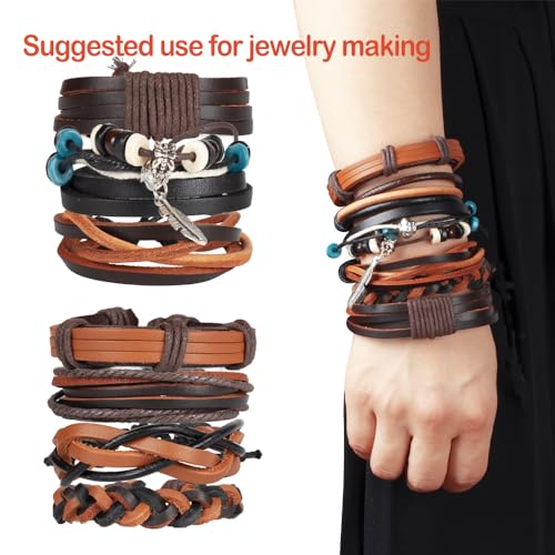 Lollibeads TN700348 Tm) 3Mm Flat Genuine Leather Strip Cord Braiding String Dark Brown Espresso (5 Yards) thumb #4