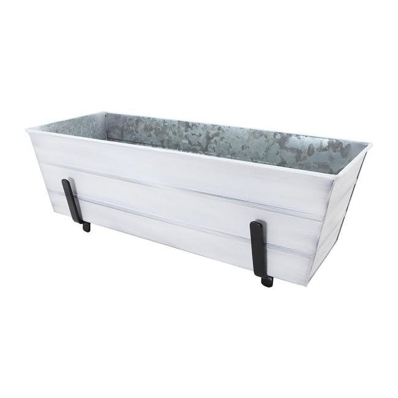Flower Box with Wall Brackets White - Medium