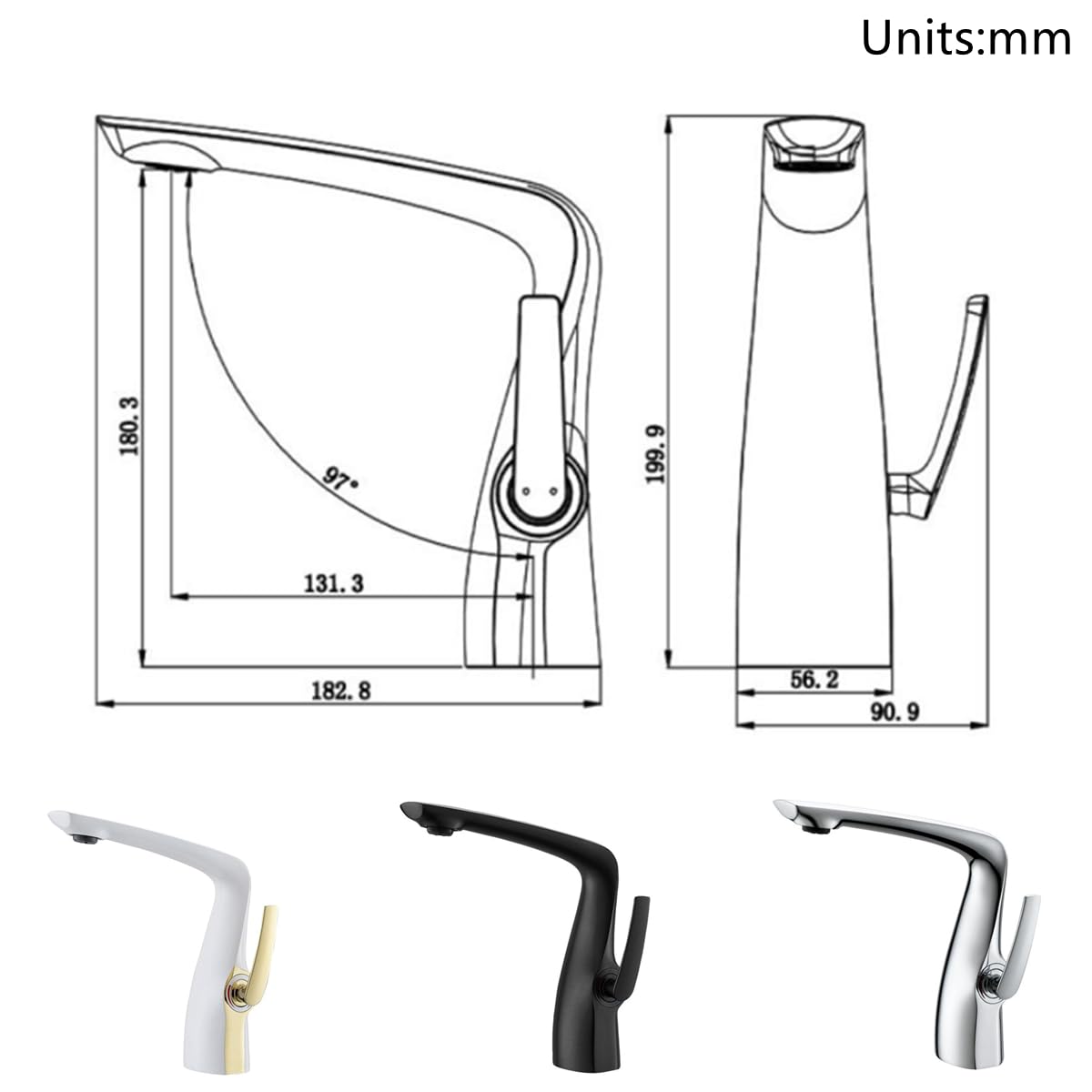 Grifo de baño de latón,Grifo de lavabo moderno,Mezclador de baño monomando,Cartucho cerámico,Espumador de ahorro de agua (cromo)