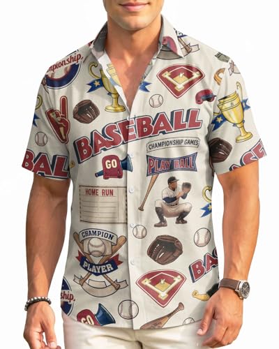 Image of 99TIMORO Fathers Funny Mens Hawaiian Shirt, Movie Button Down Short Sleeve Top, Father Day Summer Gifts