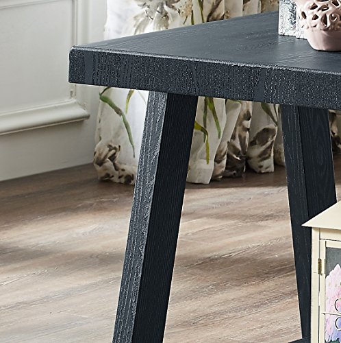 Roundhill Furniture OE3372 Athens Contemporary Replicated Wood Shelf End Table In Black Finish thumb #1