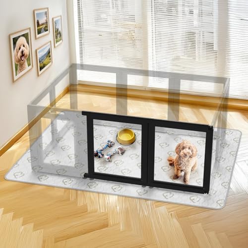 Image of FXW AuraSpace Acrylic Indoor Dog Playpen for Puppies and Small Dogs, 24 inch, 2 Panels, Black