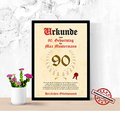 Compare Prices For Geschenke Zum 90 Geburtstag Fur Manner Frauen Across All Amazon European Stores