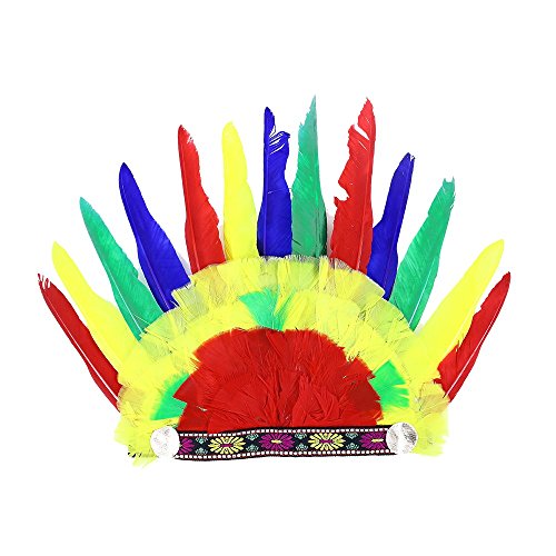 Preisvergleich Produktbild Rappa Wunderschöner, großer bunter Federschmuck für Indianerhäuptlinge