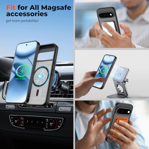 Image of SUPFINE Magnetic for Google Pixel 11 Pro XL Case - Black | With Screen Protector,Translucent Matte,Built-in Magnets,Military Grade Drop Protection,Shockproof Phone Cover