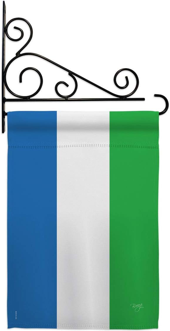 Sierra Leone Garden Flag Set Wall Holder Regional Nationality Nation International World Country Particular Area Small Decorative Gift Yard House Banner Made In USA 13 X 18.5