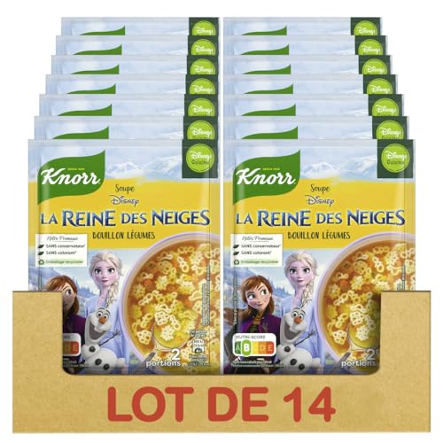 Knorr Sopa deshidratada de Frozen Disney Series 2 porciones por sopa, sabrosas verduras, formato práctico y reciclable, 14 unidades
