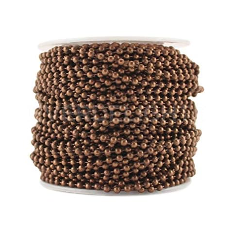 CleverDelights 2.4mm (3/32") Ball Chain - Antique Copper Color - 30 Feet Cover