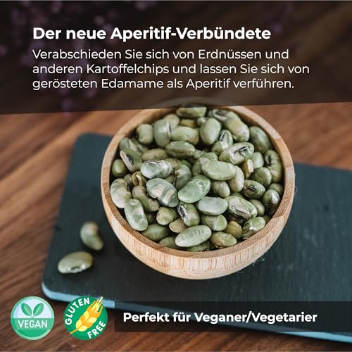 Edamame Bohnen 1 Kg | Sojabohnen geröstet leicht gesalzen | Bohnen Getrocknet I Glutenfrei und reich an Proteinen | GMO-frei | geeignet für Snacks und Diätmahlzeiten I Black Beans I Soja I Dorimed