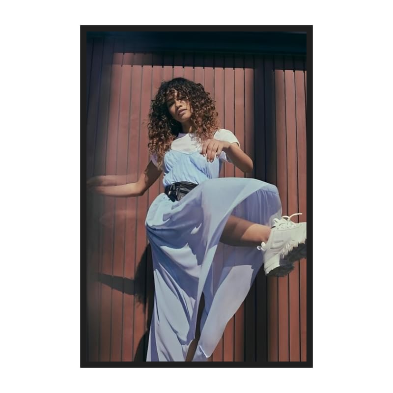 Framed Poster of Actress Zendaya, Zendaya Wall Frame, Poster Size - 12 X 18 inches with 1 Inch wide Frame, Paper Thickness - 400 GSM, Frame Color - Black || EB ART FP 7096