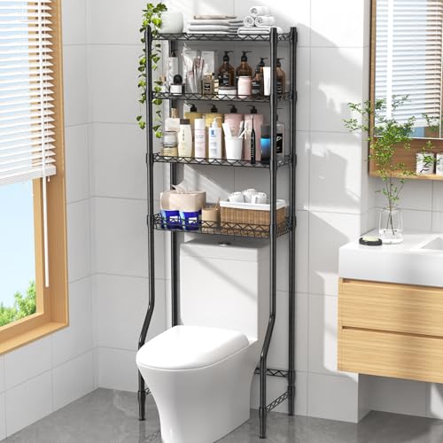 EAGMAK 4 Tier Over The Toilet Storage Rack, Bathroom Organizers and Storage Over Toilet with...