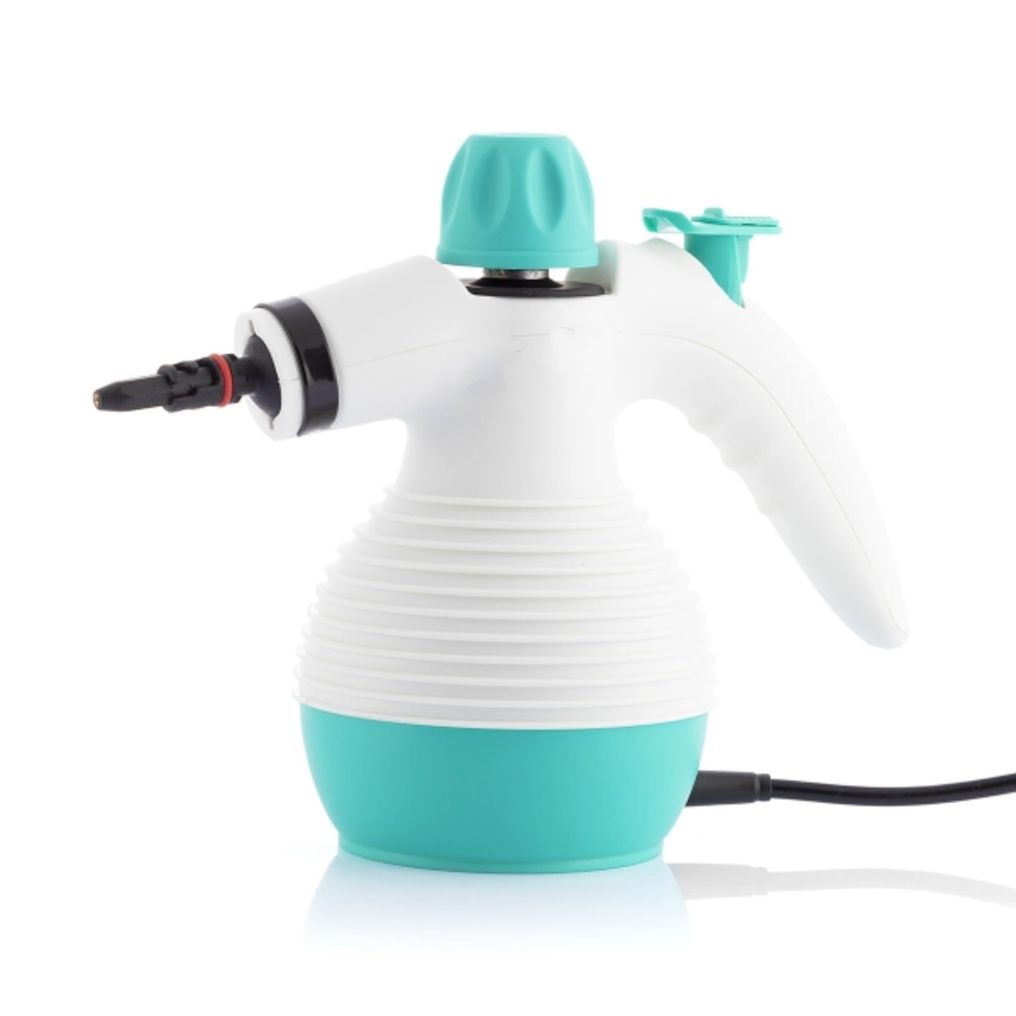 Bricoloco Limpiador de vapor multisuperficie con 9 accesorios de limpieza | Vaporeta de mano compacta para limpiar, desinfectar en hogar o coche