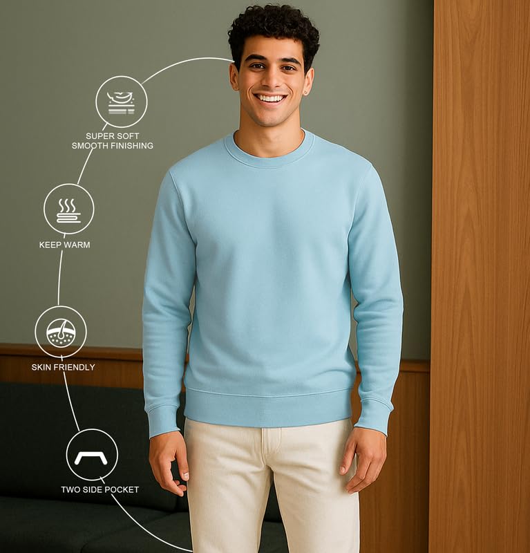 Image of Sleepynuts Men's Full Sleeve Round Neck Fleece Sweatshirt
