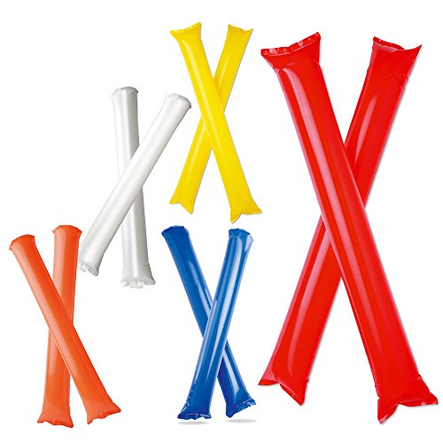 eBuyGB Unisex 1202905-10 eBuyGB Pack of 10 Cheering Sticks Bang Bang Noise Makers Clappers for Football Sports Events Red, Pack UK - Image 2