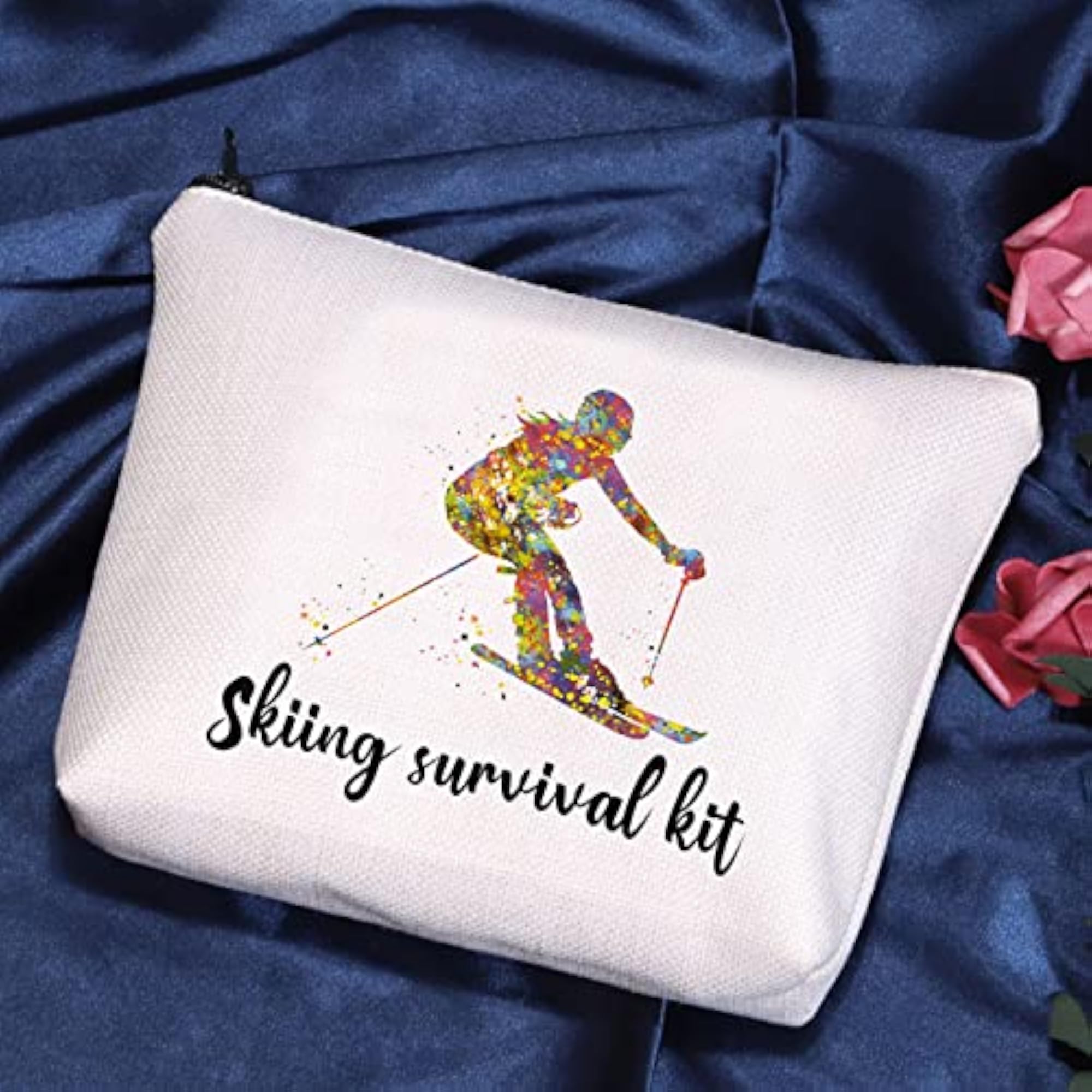 Marble Water Resistant Makeup Bag, Skiing Survival Kit