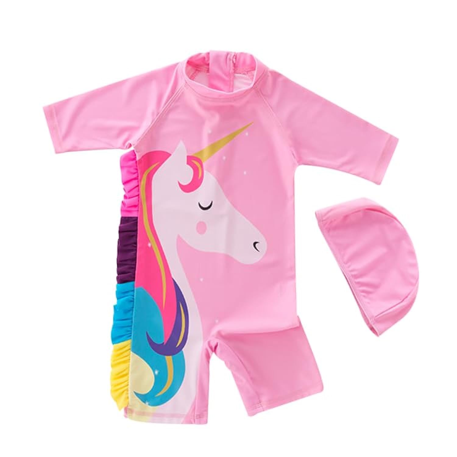 Toddler Baby Girl One-Piece Bathing Suit UPF 50+ Sun Protection with Zipper Rash Guard Swimsuit