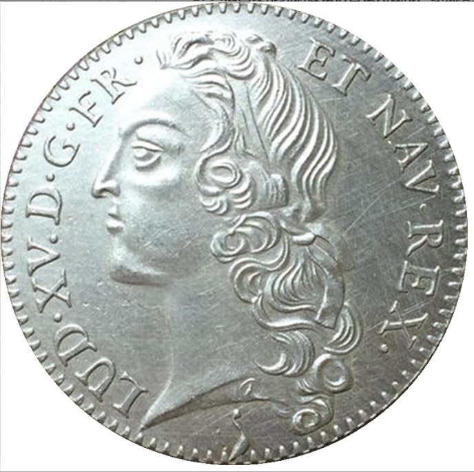 Pièce commémorative France Louis XV Essai 1764 Une pièce plaquée Or Pièce de Copie en métal en Laiton Pièce Souvenir