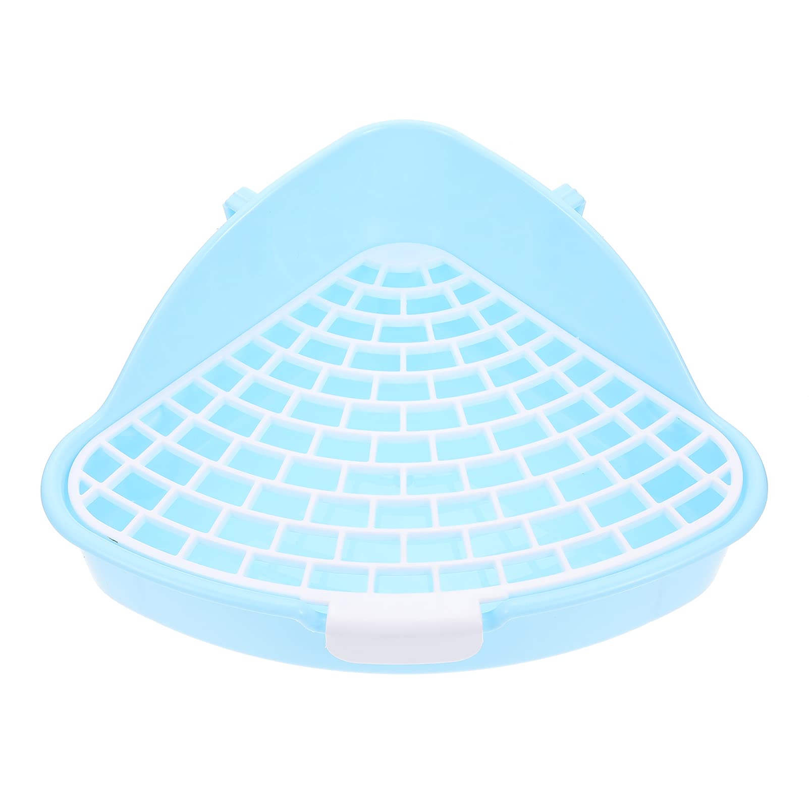 Hemobllo Rabbit Litter Box, Triangle Small Pet Litter Box, Corner Litter Bedding Box, Pet Toilet Potty Trainer for Bunny, Hamster, Guinea, Chinchilla (Blue)