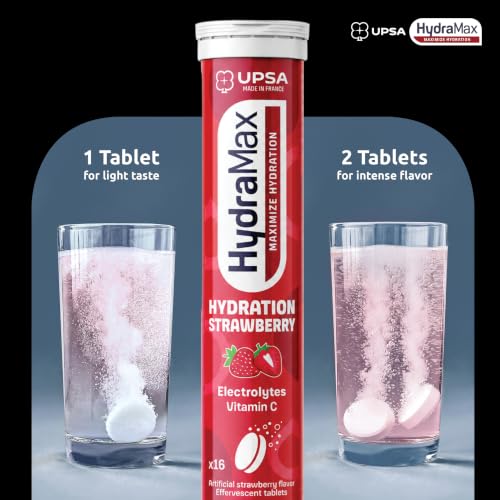 Upsa HydraMax Daily Electrolyte Hydration Tablets – Natural Strawberry Effervescent Hydrating Supplement with 4 Essential Electrolyte & Vitamin C Daily Hydration Mix Support for Fluid Balance 16 Count - Image 5