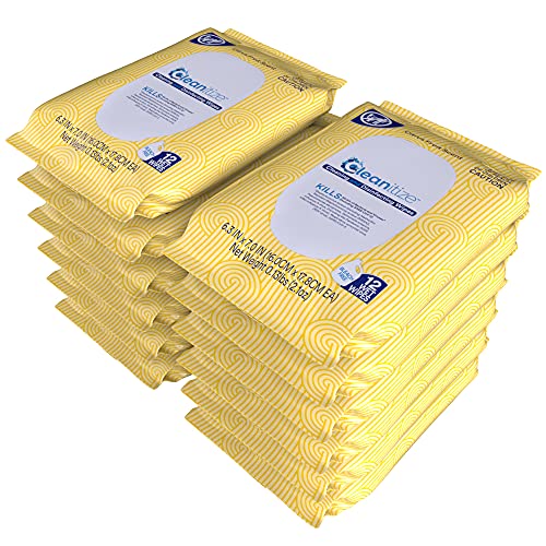 Cleanitize Disinfectant Wipes - Bundle | 12 Count (Pack of 12) | Fresh Scent | One Step Cleaning and Disinfecting | Made in The USA
