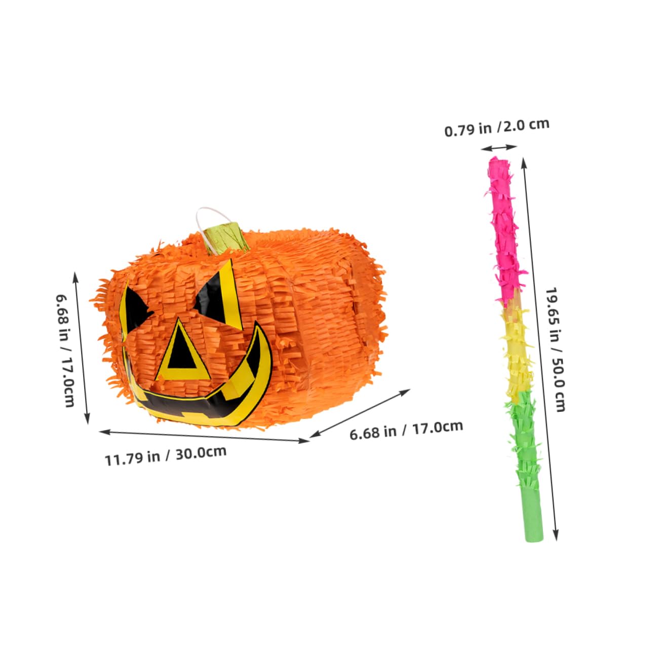 Garneck Faltbare Halloween Kürbis Pinata mit Schlagstab Gruselige Partydeko für Kindergeburtstag und Familienfeier Pinata Spiel mit Süßigkeitenfüllung für Halloween Party Deko Zuhause