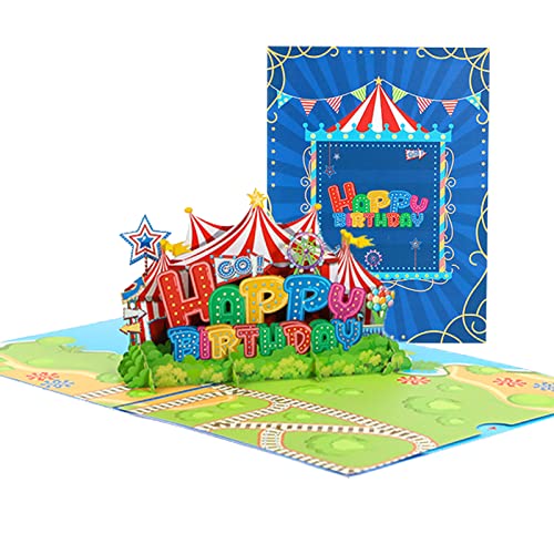 Happy Birthday Karte, 3D Pop Up Geburtstagskarte , Geburtstagskarten mit Umschlag und Leerer Kleiner Karte, Geburtstagsgeschenk Grußkarte für Kinder Frauen Mama Papa Frau Mann Mädchen Junge Cover