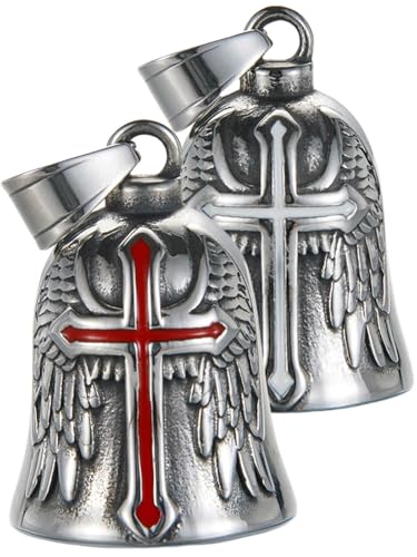 Image of Motorcycle Bell Guardian Angel Charm - Weather-resistant Good Luck Gremlin Bells With Gift Box, Legend Card, Keychain