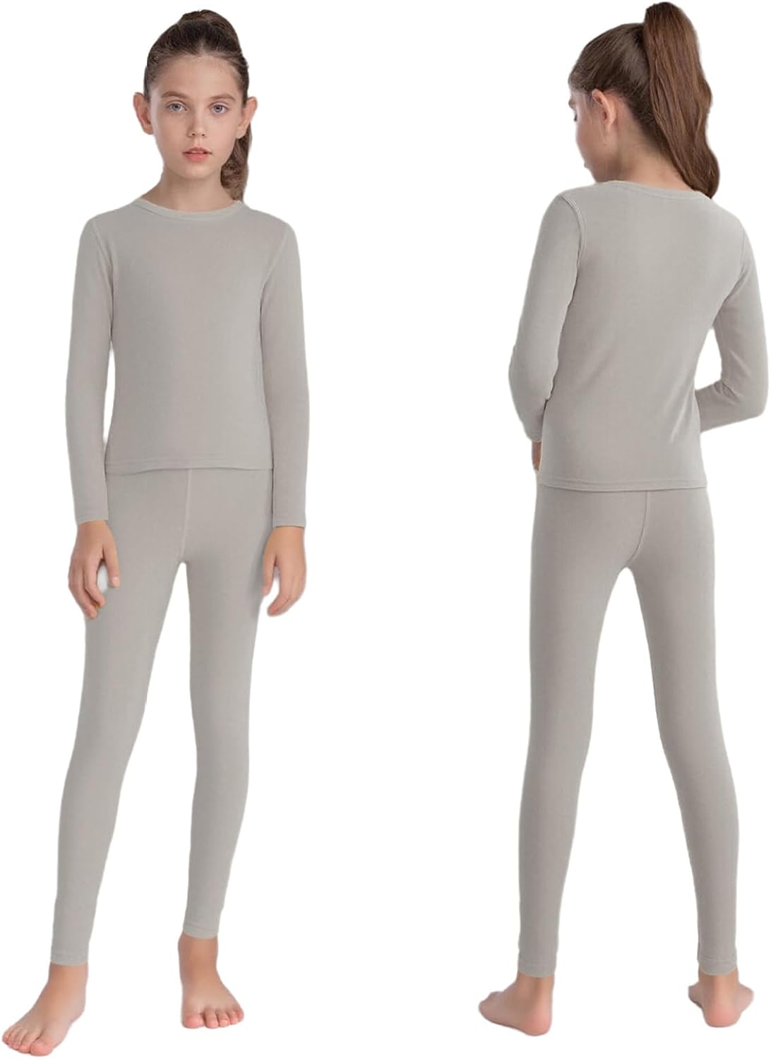 Hularka Kids Thermal Underwear Sets Boys Girls Warm Winter Base Layer Long Sleeve Tops and Leggings Set for Cold Weather