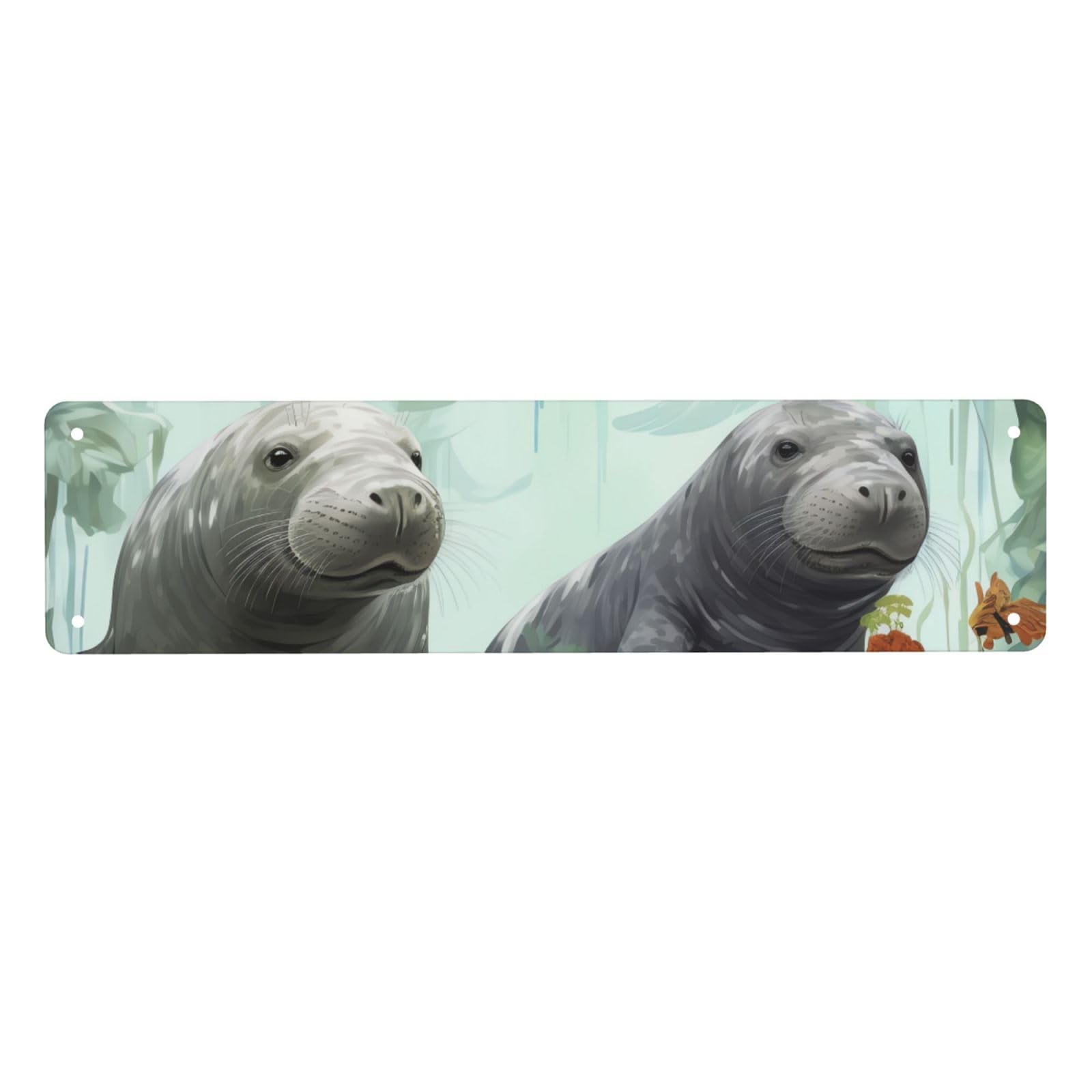Vintage Metal Tin Signs Retro Garage Signs Stylish Wall Art Plaques for Home Decor Unique Poster 4x16 Inch Rabbits Manatees Metal Sign Outdoor Wall Decorations Gifts