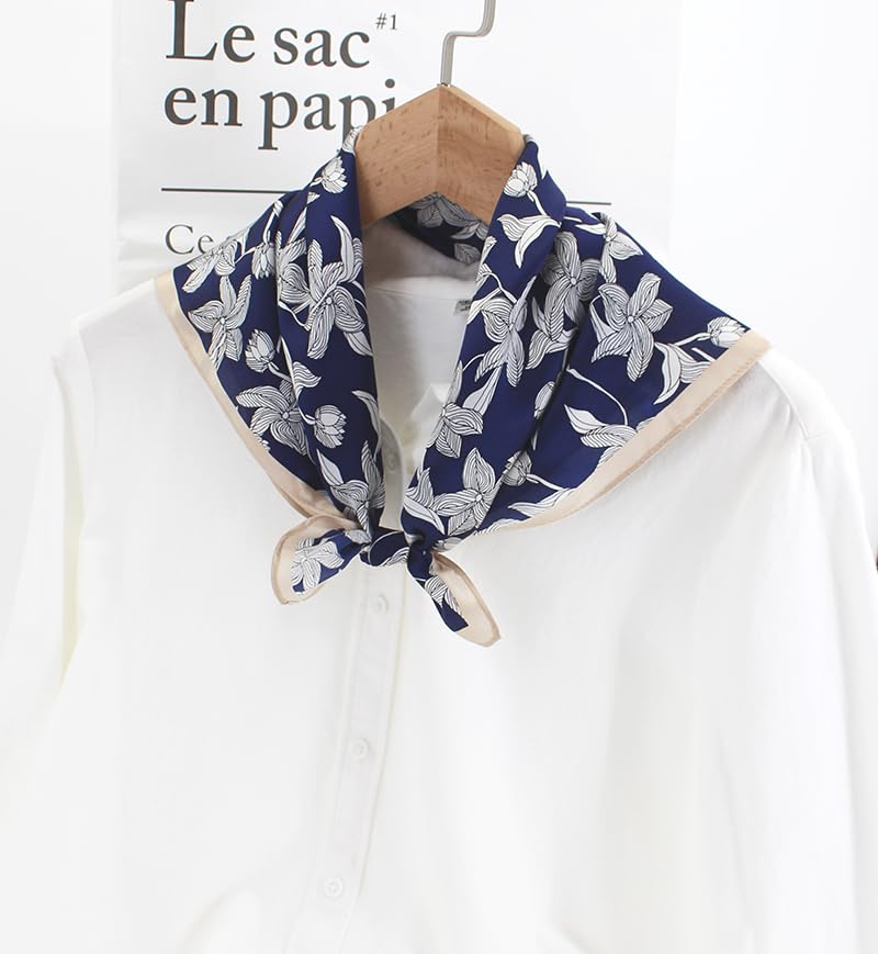 Image of ANDANTINO 100% Mulberry Silk Scarf -21 inch Square Neckerchief with Gift Packed