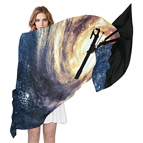 My Daily Cachecol feminino leve e colorido para nebulosa galáxia e telescópio
