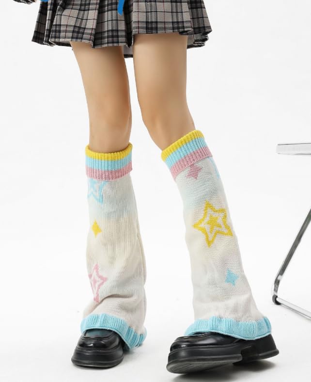Image of kawaii Winter Leg Warmers Knitted Cute Subculture Half Sleeve Foot Leg Warm Socks Cycling Christmas Gift Women