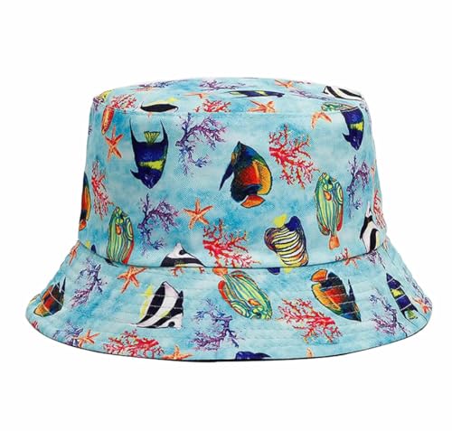 Image of Quanhaigou Bucket Hat for Men Women,Packable Reversible Printed Sun Hats,Fisherman Outdoor Summer Travel Hiking Beach Caps