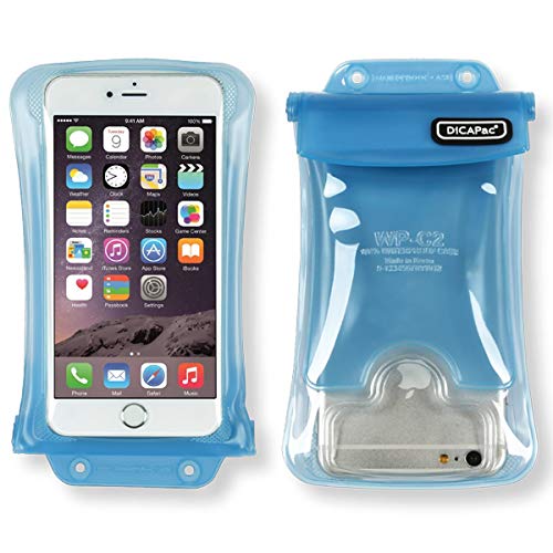 DiCAPac Pochette étanche pour téléphone Portable Convenant pour Sony Xperia XA Dual SIM/Xperia XA - Housse de Protection pour Smartphone avec Sangle de Transport et airbag - Bleu