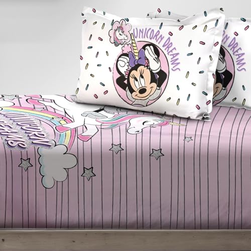 Image of Sassoon Disney Unicorn Digital Printed 100% Cotton Bedsheet with 2 Pillow Covers in 300TC