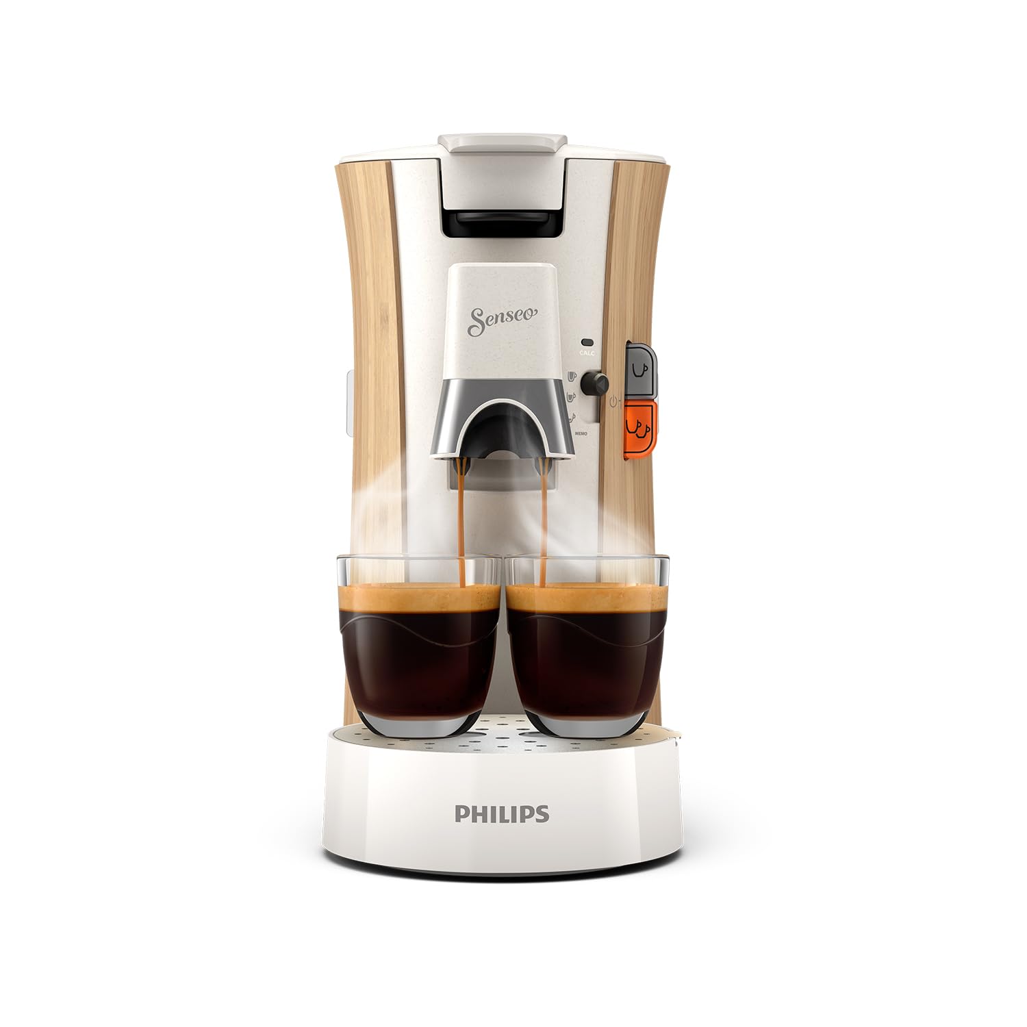 Philips Senseo Select Machine à Café à Dosettes - Intensity Plus, Fonction Mémo, 3 Intensités, Crema Plus, Produit Eco-Responsable avec 37% de Plastique d'Origine Biologique, Blanc soie (CSA240/06)