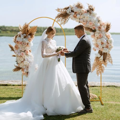 2 Pack Arch Backdrop Stand (7.2FT/6FT), Metal Backdrop Arch Stand, Decoration Balloon Arch Stand, Gold Wedding Arch Stand for Party Backdrop - Image 7