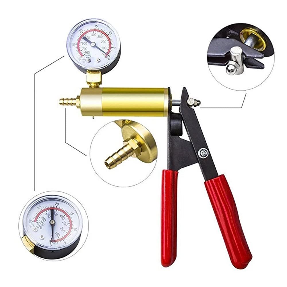 Bomba de presión manual de aluminio para coche, purga de líquido de frenos, portátil, duradero, kit de comprobador de vacío
