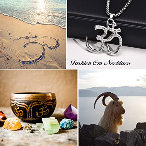 Collier Om plaqué or et acier durable, pendentif médaille de méditation