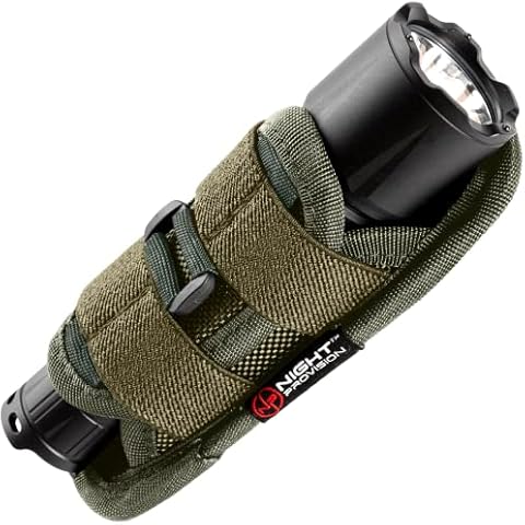 NP NIGHT PROVISION TH1 Tactical Flashlight Holster Duty Belt Pouch Open-end Stretchable Rotatable Clip 360 Degree Holder for Police Military Security Belt Cover
