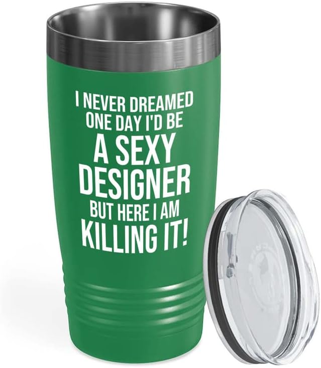 Interior Designer Green Edition Ringneck Tumbler 20oz - I'd Be A Sexy Designer - Interior Decorator Builder Arranger Organizer Home House Office Room Homestyler Artificer Aesthetician