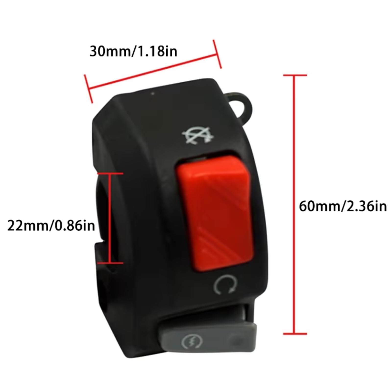 Interruptor Universal Para Motocicleta De 7/8 Pulgadas, Manillar Antiniebla Bocina Botón De Encendido Apagado, 12V, Para Scooters ATV Y Motos De Nieve