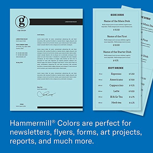 Hammermill Colored Paper, 20 Lb Blue Printer Paper, 8.5 X 11-10 Ream (5,000 Sheets) - Made In The Usa, Pastel Paper, 103309C #TOP4
