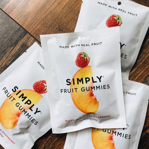 Simply Fruit Bites | Made With Real Fruit | Peach And Raspberry | 5.3 Oz (Pack Of 2) | No Cane Sugar + Gluten Free + Kosher #TOP3