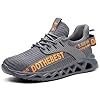 Furuian Steel Toe Sneakers for Men Women Lightweight Safety Shoes Comfortable Puncture Proof Slip On Indestructible Work Shoes